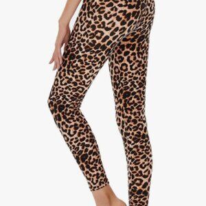 High Waisted Tummy Control Leggings A-leopard/Cheetah Print Size SMALL-M…